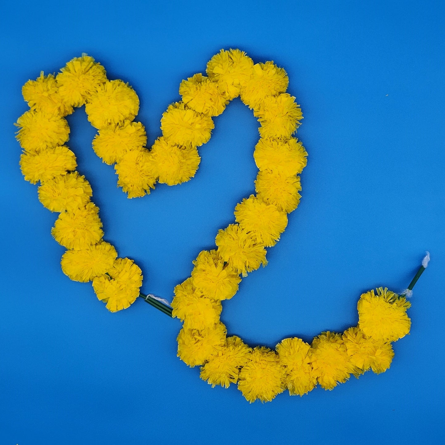 Set of 5 Artificial Yellow Orange Marigold Flowers Strand